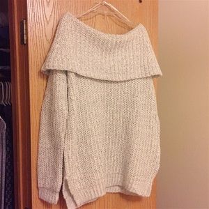 Chunky knit off the shoulder sweater